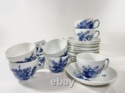 11x Royal Copenhagen Blue Flower 1549 Coffee Cup and Saucer Scandinavian Design