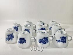 11x Royal Copenhagen Blue Flower 8046 Demitasse Cups and Saucers
