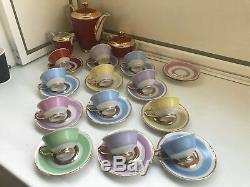 12 Cup 14 Saucer Set Rare Vintage WJS Copenhagen Porcelain Coffee Set