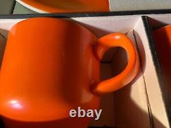 12 Piece retro orange coffee set vintage orange cups saucers set original box