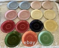 12 Vintage Homer Laughlin Fiesta Ware MULTI Coffee Cup & Saucer Lot + 3 Saucers