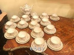 15 Vintage Cups Saucers Cake Plates German Jlmenau Porcelain Coffee Set