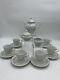 15 Pc Vtg Wawel China Set Made In Poland Purple Floral Cup Saucers Cream Sugar
