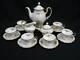 17 Pc. Coffee Set Rosenthal Pompadour Roses Gold Band Never Used, Mint Germany