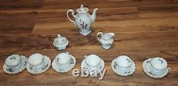 17 Pc. Coffee Set ROSENTHAL Pompadour Roses Gold Bandl Never Used, Mint Germany