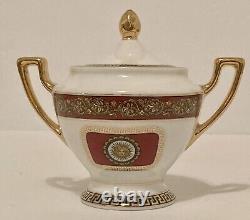 17 Pieces Vintage R. Limoges Greek Key Gold Plated Tea/Cofee Set