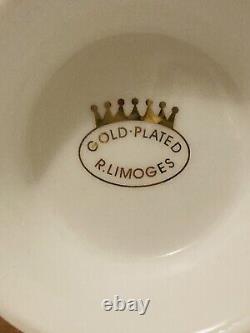 17 Pieces Vintage R. Limoges Greek Key Gold Plated Tea/Cofee Set