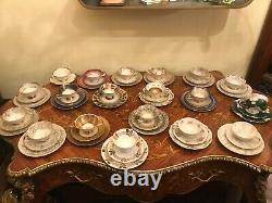 19 Mixed Cups Saucers Cake plates German Procelain Antique Vintage German Makers