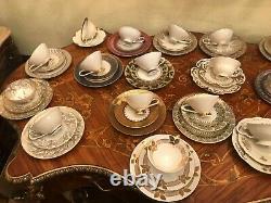 19 Mixed Cups Saucers Cake plates German Procelain Antique Vintage German Makers