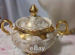 1940 Bareuther, Bavaria Vintage 3pc Coffee Set in Cream/Gold Perfect Beauty