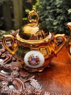 1960s Vintage Bondware Fragonard Gold Plated Coffee Set