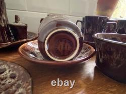 1970s Kernewek Pottery Ltd Goonhaven Cornwall Honeycomb Pottery Coffee Set