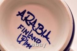 2 Valencia Tea/Coffee Cups W Saucers Hand Painting Ulla Procope Arabia Finland