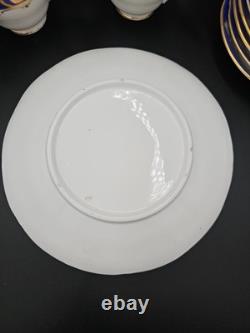 23pcs Vintage Porcelain Cobalt Blue&Gold Gilt Tea Coffee Set Cups Saucers Plates