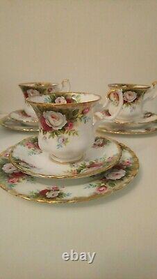 3 Sets of Rare Vintage Royal Albert Celebration Coffee/Tea Trios