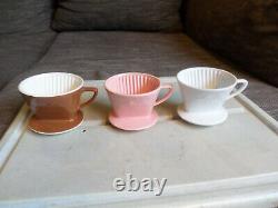 3-er Set Melitta 101-er Coffee Filter/White, Pink, Brown-Vintage 3-hole
