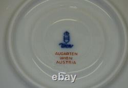 4 Augarten Wien White Porcelain Mocha Cup & Saucer Sets Gold Trim Vienna Austria