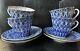 4 Vtg Russian Imperial Lomonosov Forget Me Not Tea/coffee Cup/ Saucer Set