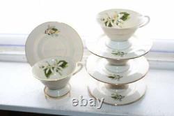 4 Vintage Fine Arts China Cup and Saucer Sets Orange Blossoms Gardenia