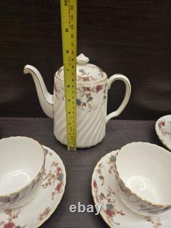 4x Minton Ancestral Cup & Saucer Coffee set Coffee pot