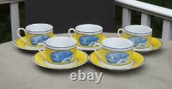 5 Lynn Chase Costa Azzurra Cup & Saucers Mint Condition
