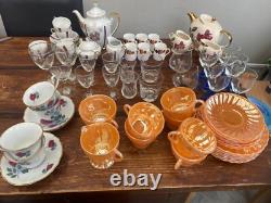 50s vintage dining ware, coffee sets, tea pot sets and glass ware