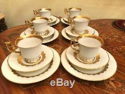 6 Cup 6 Saucer 6 Cake plates Rare Vintage German Heinrich Porcelain Coffee Set