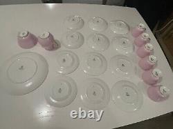 6 Person Vintage Pastel Pink Wedgwood April Tea/Coffee Set 1930s Footed