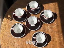 6 Vintage 1980 s Freiberger Porzellan Coffee Cups Set Made in GDR