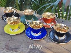 6 x Vintage Maria Theresa Bavaria Germany Porcelain Demitasse Tea Or Coffee Set