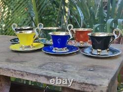 6 x Vintage Maria Theresa Bavaria Germany Porcelain Demitasse Tea Or Coffee Set