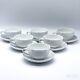 6x Vintage Hutschenreuther Coffee Cup And Saucer Made Of Porcelain White Germnay