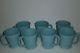 7 Vintage Fire King Blue Delphite D Handle Azurite Coffee Mugs Cups Anchor Set