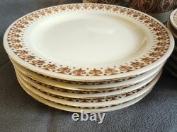 70s vintage Kun-Lun coffee/tea set cream&brown 6 cups 6 saucers 6 plates