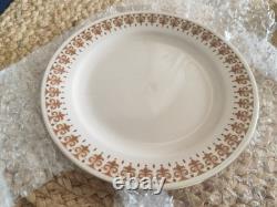 70s vintage Kun-Lun coffee/tea set cream&brown 6 cups 6 saucers 6 plates