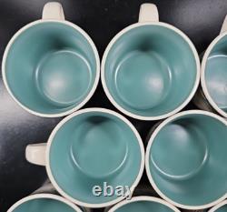 8 Pfaltzgraff Forest Cups Saucers Set Vintage Floral Green Coffee Tea Dishes Lot