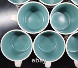 8 Pfaltzgraff Forest Cups Saucers Set Vintage Floral Green Coffee Tea Dishes Lot