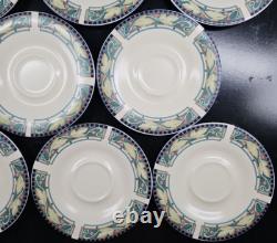 8 Pfaltzgraff Forest Cups Saucers Set Vintage Floral Green Coffee Tea Dishes Lot