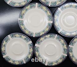 8 Pfaltzgraff Forest Cups Saucers Set Vintage Floral Green Coffee Tea Dishes Lot