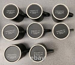 8 x Unused Vintage Scraffito by Habitat Japan Espresso Coffee Cup & Saucer Sets