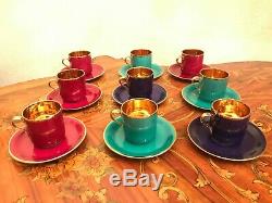 9 Cups and Saucers Set Vintage German Bavaria Eschenbach Coffee Set