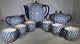 9 Vintage Lomonosov Ussr Cobalt Blue Net Porcelain Coffee Tea Set