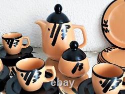 90s Portugal ENO coffee dishes set 19 pieces Hand Painted 90s