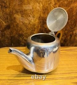 A Vintage Five-Piece Picquot Ware Tea & Coffee Set Wooden Handles 1950's