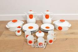 A Vintage mid-century dinner/coffee set by Thomas Germany Pinwheel Orange