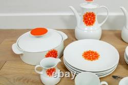 A Vintage mid-century dinner/coffee set by Thomas Germany Pinwheel Orange