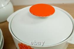 A Vintage mid-century dinner/coffee set by Thomas Germany Pinwheel Orange