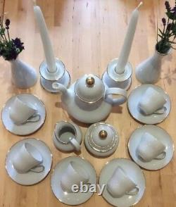 A stunning Vintage Gold Trim White Porcelain Coffee Service- Bavarian