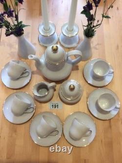 A stunning Vintage Gold Trim White Porcelain Coffee Service- Bavarian