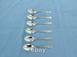 A vintage set of six sterling silver Kings pattern coffee spoons. Sheffield 1987